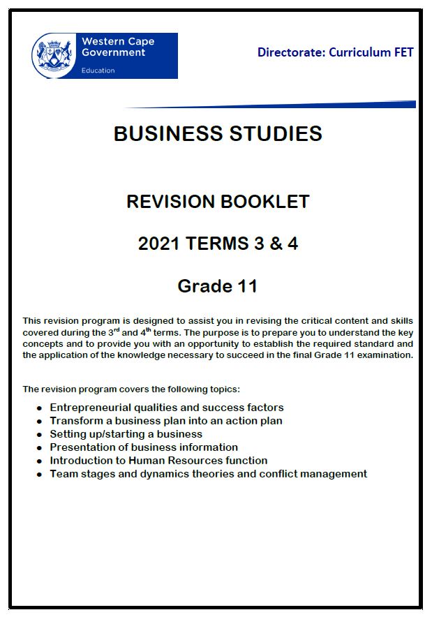 business studies grade 11 case study 2021